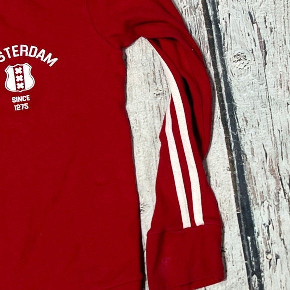 VTG Amsterdam 1980s Red Zip Up Soccer Track Jacket Mens - Picture 4 of 5